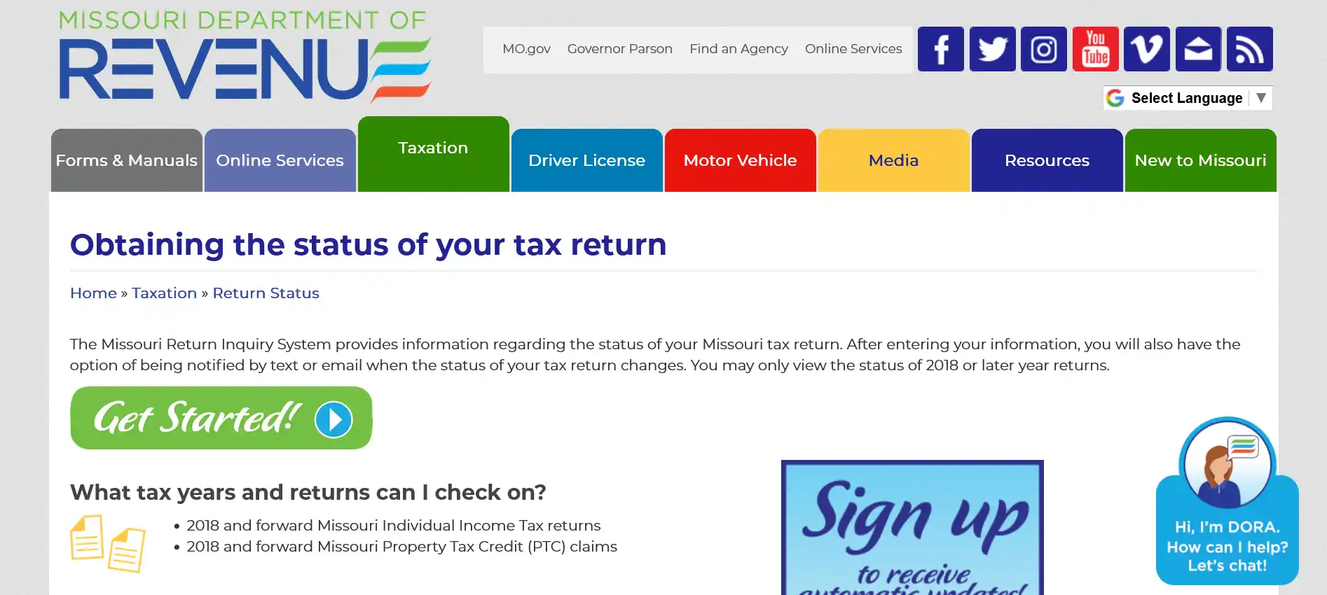 Track your missouri state tax refund status dor online portal