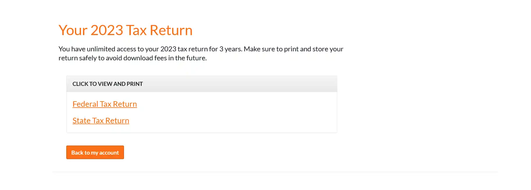 Download PriorYear Tax Returns