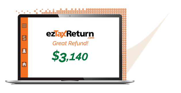 Get a great refund. Image of a large refund amount on a laptop